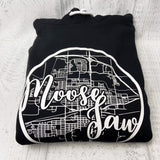 MOOSE JAW, SK Classic Map Black Hoodie [Adult] **Discontinued Colour/Style**