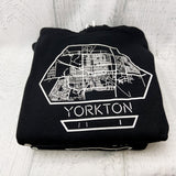 YORKTON, SK Hex Map Black Hoodie [Adult] **Discontinued Colour/Style**