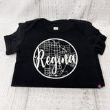 REGINA, SK Classic Map Black Onesie **Discontinued Colour/Style**