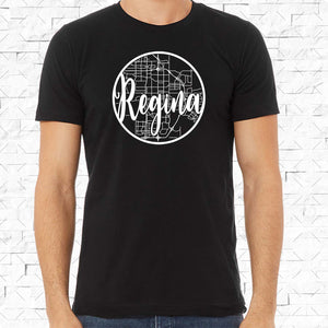 REGINA, SK Classic Map Black Shirt [Adult] **Discontinued Colour/Style**