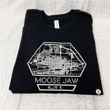 MOOSE JAW, SK Hex Map Black Shirt [Youth] **Discontinued Colour/Style**