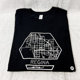 REGINA, SK Hex Map Black Shirt [Youth] **Discontinued Colour/Style**